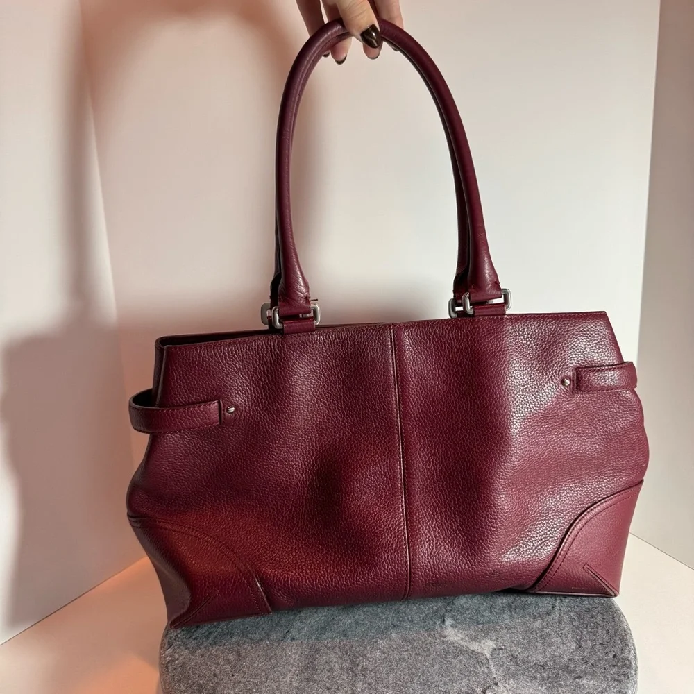 Vintage Leather Wine Red Maroon Purse Bag Ann Taylor